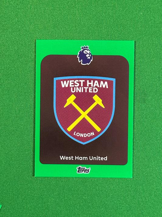 West Ham Badge Green Parallel Base - Topps Premier League 2026