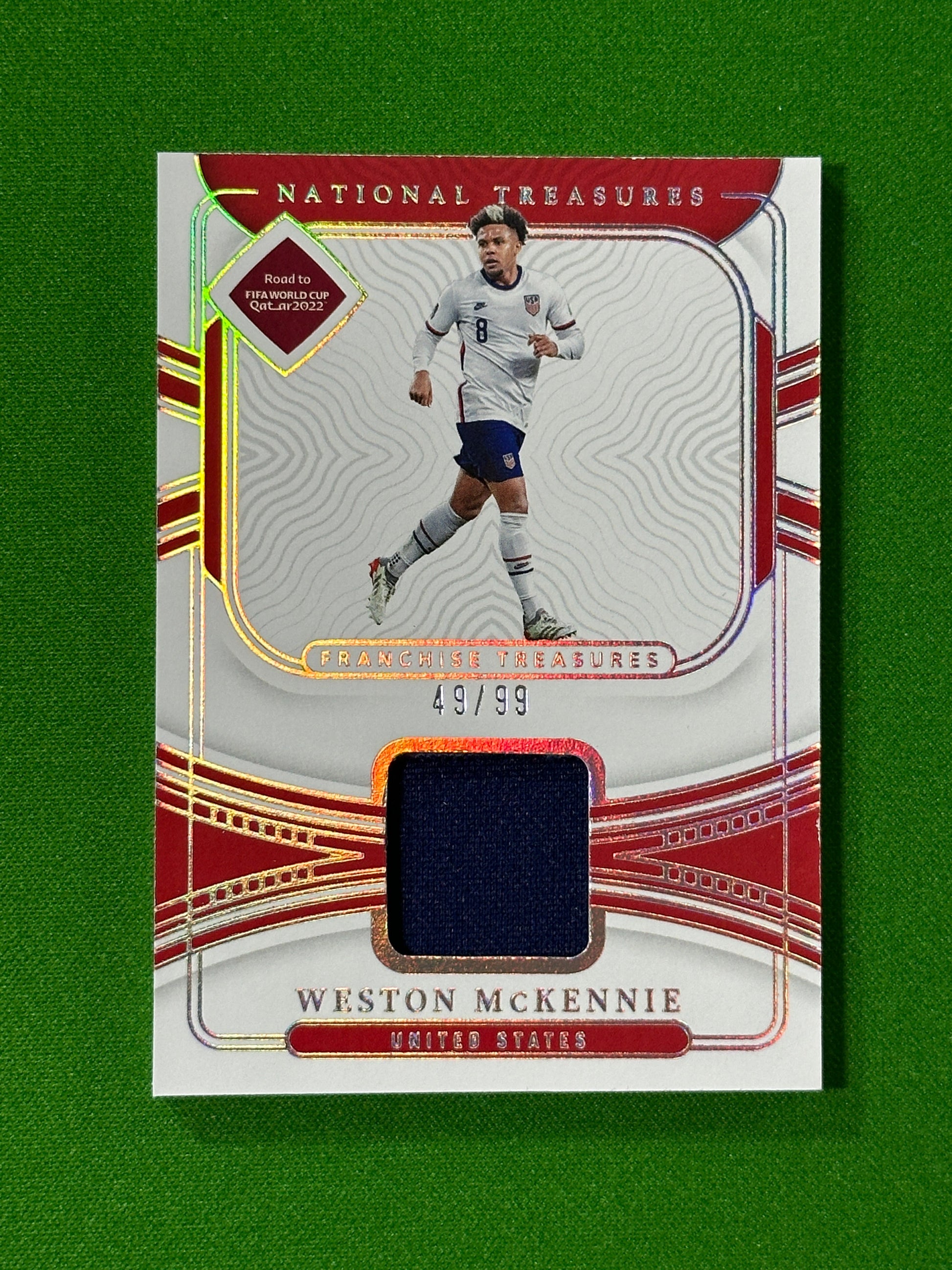 Weston McKennie Patch 49/99 - USA - Panini National Treasures World Cup 2022 Front
