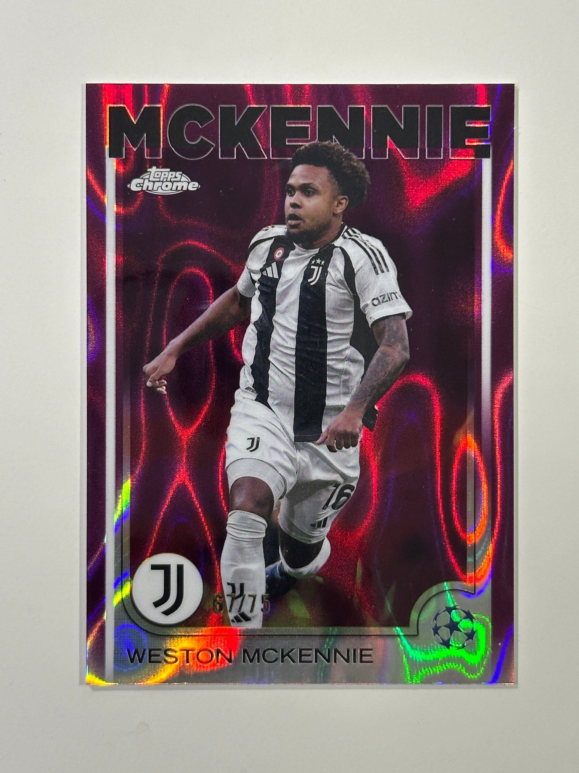 Weston McKennie Numbered Parallel 67/75 - Topps Chrome 2024/25