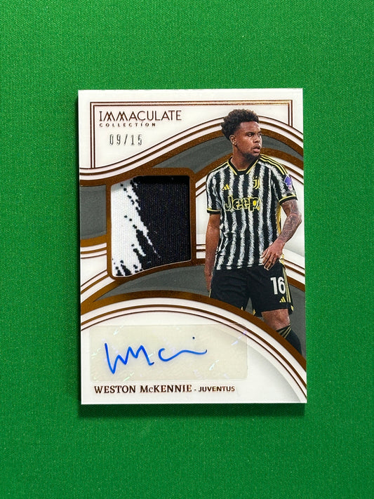 Weston McKennie Patch Autograph 9/15 - Panini Immaculate 2023/24