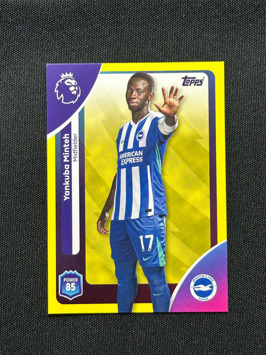 Yankuba Minteh Yellow Parallel Base - Topps Premier League 2026