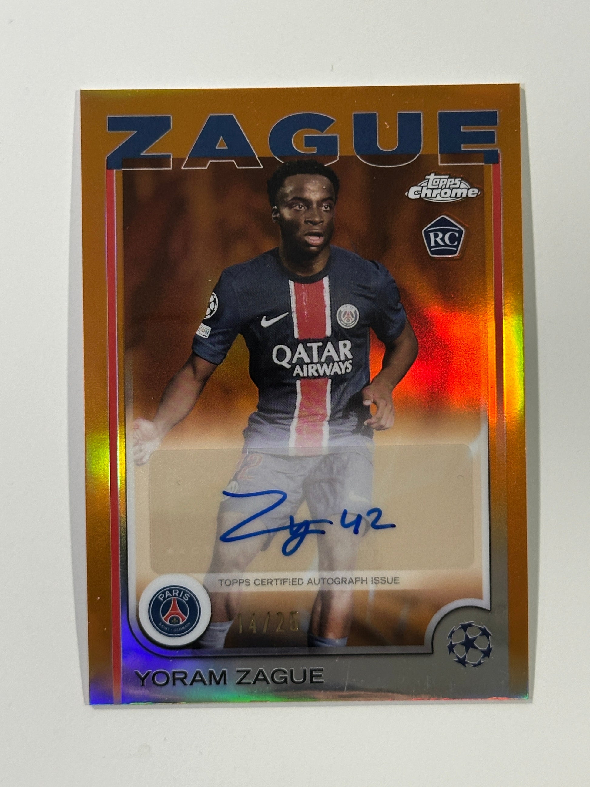 Yoram Zague Autograph 14/25 - Topps Chrome 2024/25