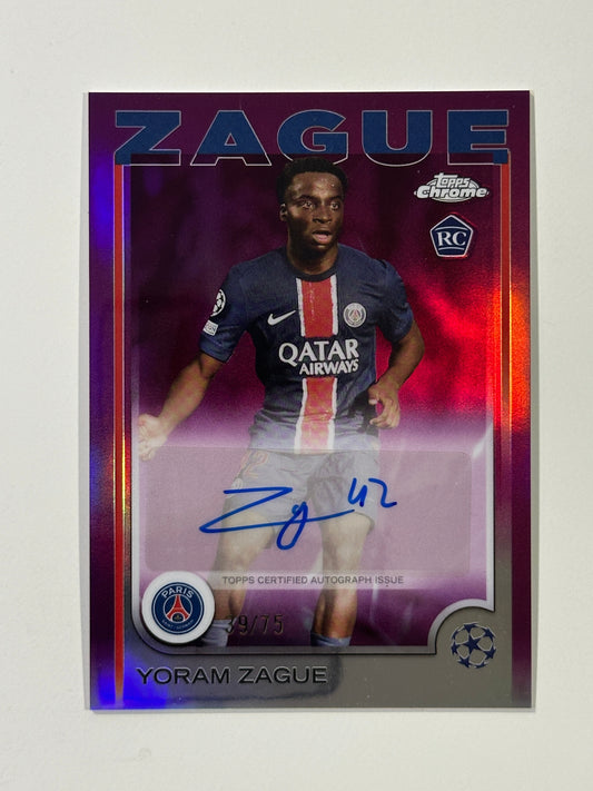 Yoram Zague Autograph 39/75 - Topps Chrome 2024/25