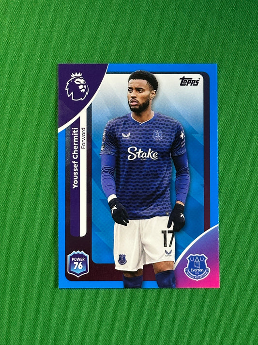 Youssef Chermiti Blue Parallel Base - Topps Premier League 2026