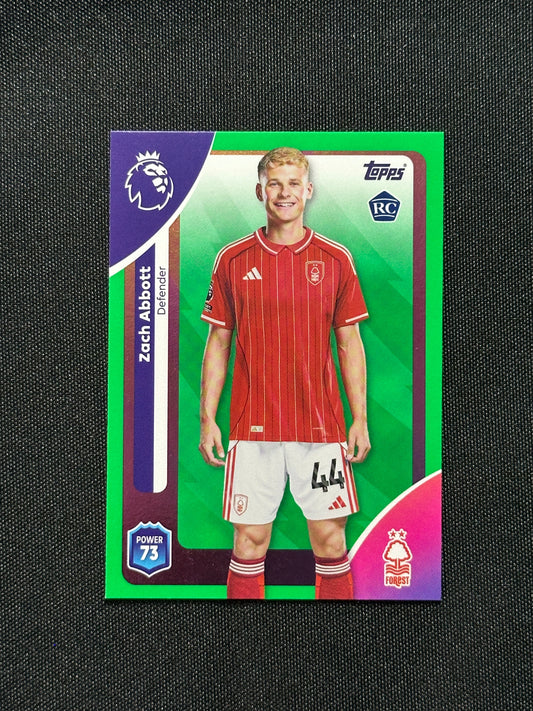Zach Abbott Green Parallel Base - Topps Premier League 2026