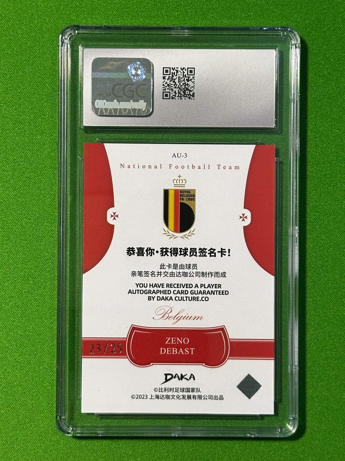 Zeno Debast Autograph 23/25 - DAKA Belgium 2022-23 - CGC 9