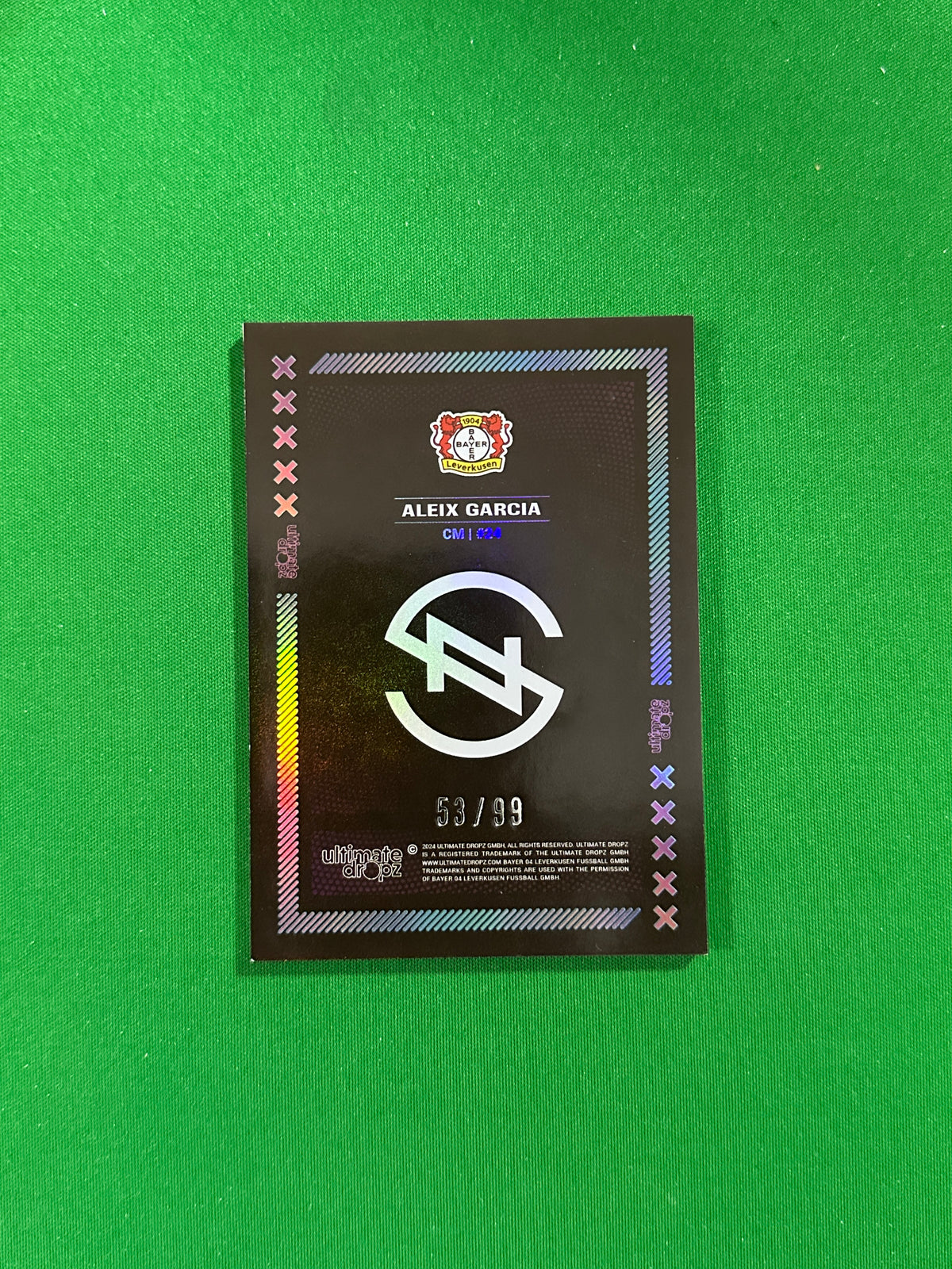 Aleix Garcia Numbered Parallel 53/99 - Ultimate Dropz Bayer 04 Leverkusen Supernova 2024 - back