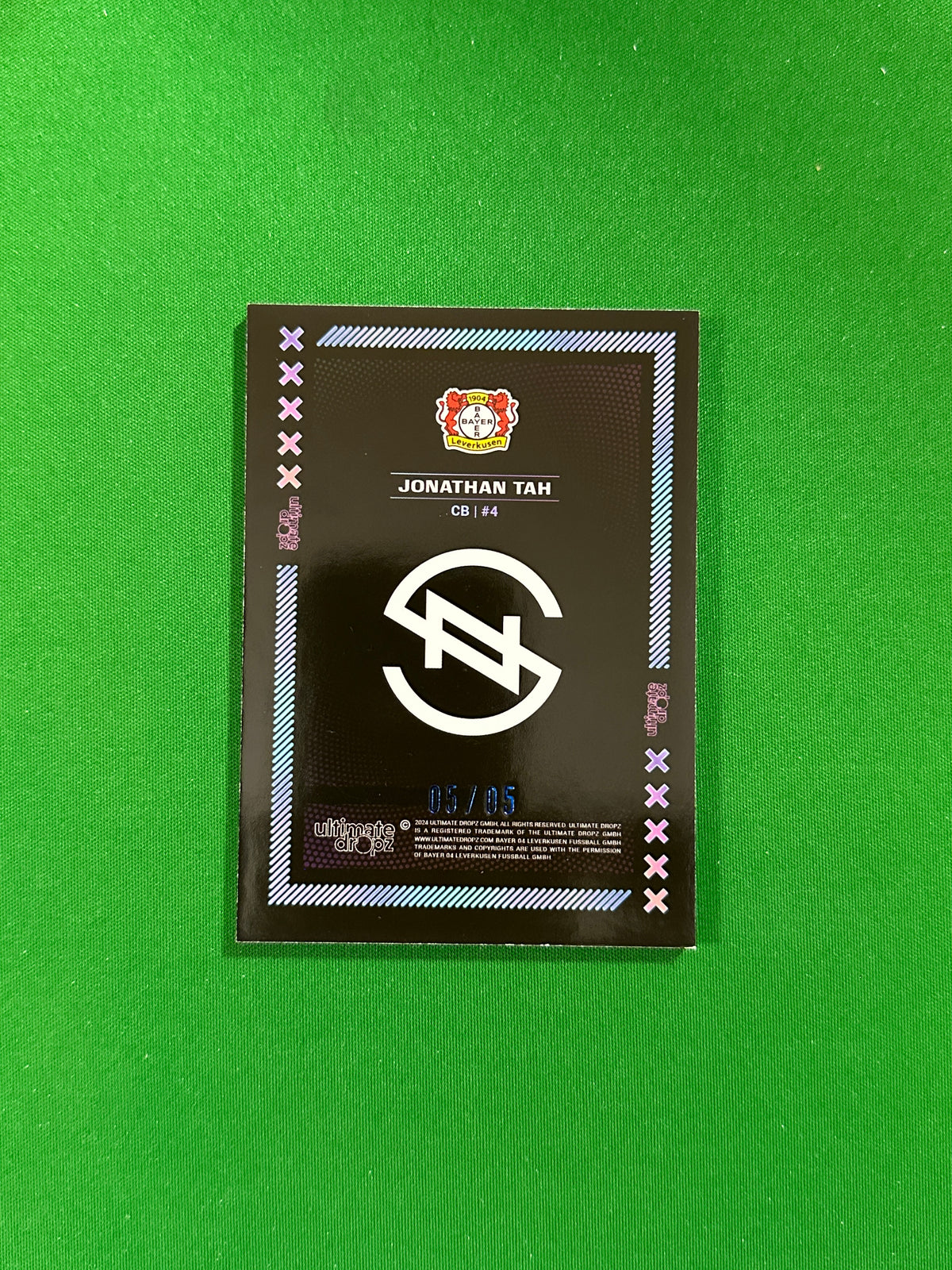 Jonathan Tah Numbered Parallel 05/05 - Ultimate Dropz Bayer 04 Leverkusen Supernova 2024 - back