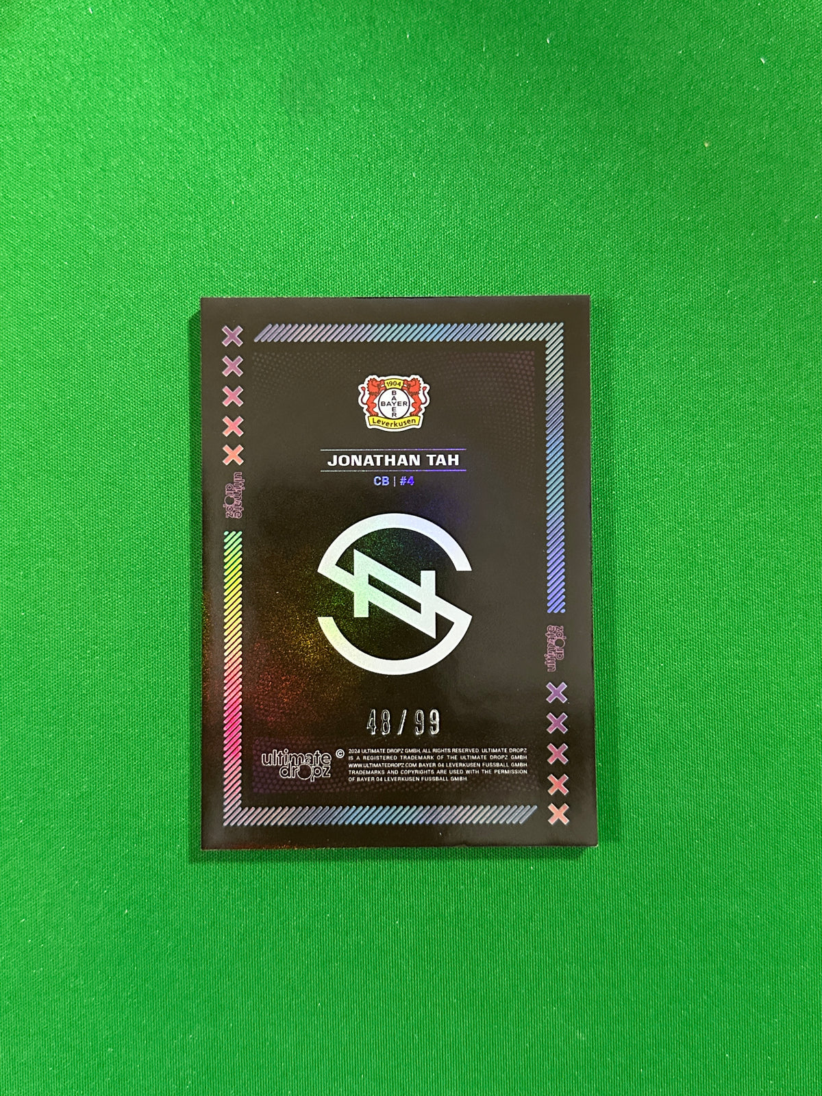 Jonathan Tah Numbered Parallel 48/99 - Ultimate Dropz Bayer 04 Leverkusen Supernova 2024 - back