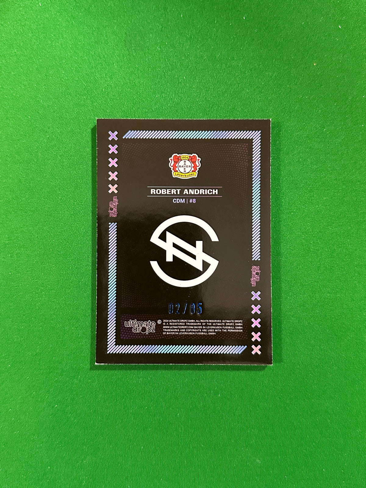 Robert Andrich Numbered Parallel 02/05 - Ultimate Dropz Bayer 04 Leverkusen Supernova 2024 - back