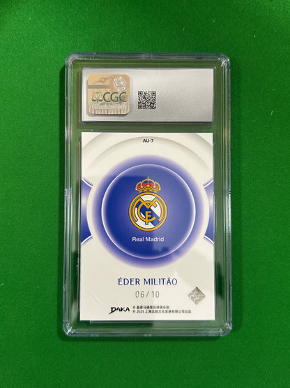 Éder Militão Autograph Purple 06/10 - 2024-25 DAKA Real Madrid (CGC 10 Gem Mint) - back
