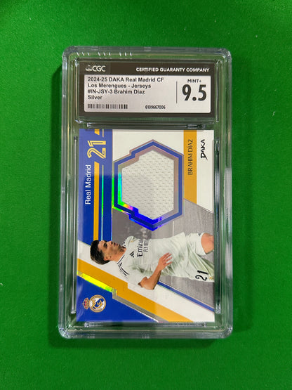 Brahim Díaz Jersey Relic Silver 17/75 - 2024-25 DAKA Real Madrid (CGC 9.5 Mint+) - front