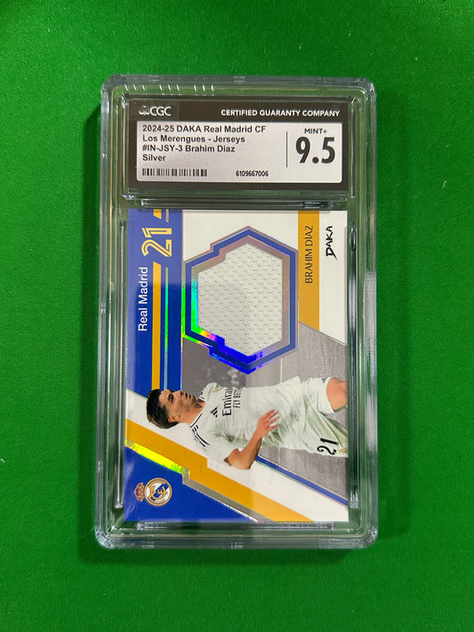 Brahim Díaz Jersey Relic Silver 17/75 - 2024-25 DAKA Real Madrid (CGC 9.5 Mint+) - front