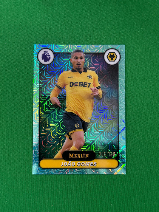João Gomes Parallel Aqua Mojo 016/199 - 2026 Topps Merlin Premier League - harap