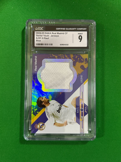 Raúl Jersey Relic Blue 05/05 - 2024-25 DAKA Real Madrid Stellar Vault (CGC 9 Mint) - front