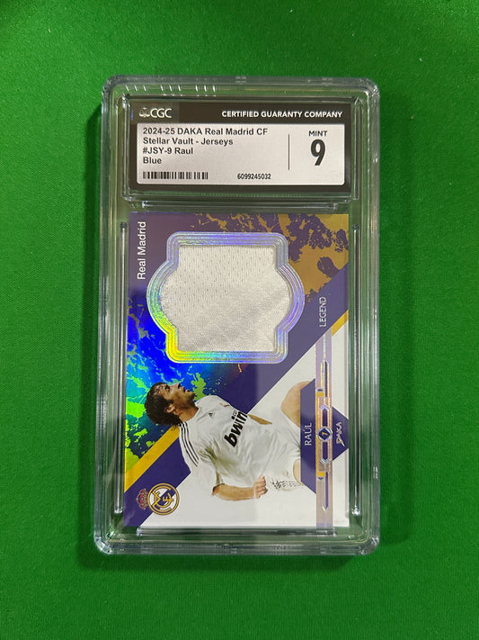 Raúl Jersey Relic Blue 05/05 - 2024-25 DAKA Real Madrid Stellar Vault (CGC 9 Mint) - front
