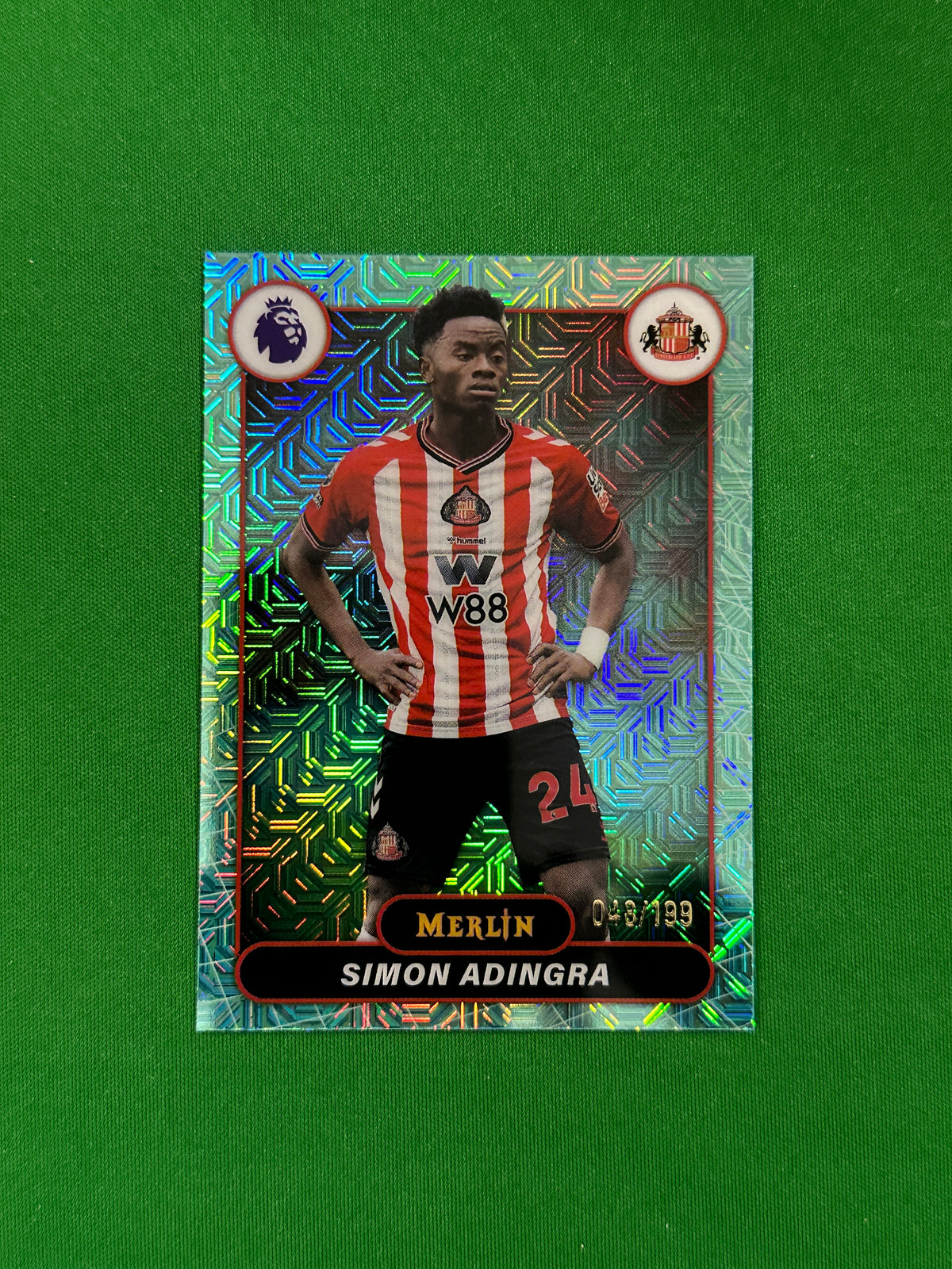 Simon Adingra Parallel Aqua Mojo 048/199 - 2026 Topps Merlin Premier League - front