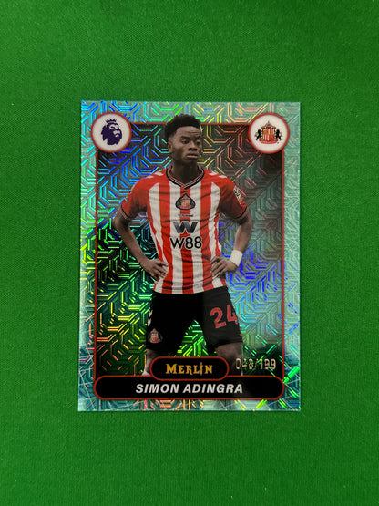 Simon Adingra Parallel Aqua Mojo 048/199 - 2026 Topps Merlin Premier League - front