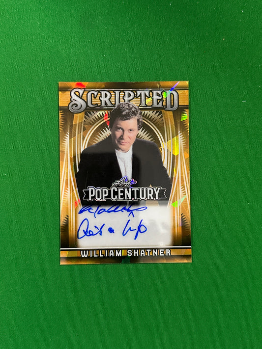 William Shatner Scripted Gold Autograph 1/1 - Leaf Pop Century 2025 - front