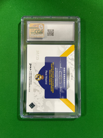 Federico Valverde Jersey Relic Silver 10/15 - 2024-25 DAKA Real Madrid Stellar Vault (CGC 9 Mint) - back