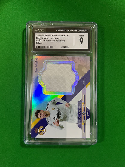 Federico Valverde Jersey Relic Silver 10/15 - 2024-25 DAKA Real Madrid Stellar Vault (CGC 9 Mint) - front