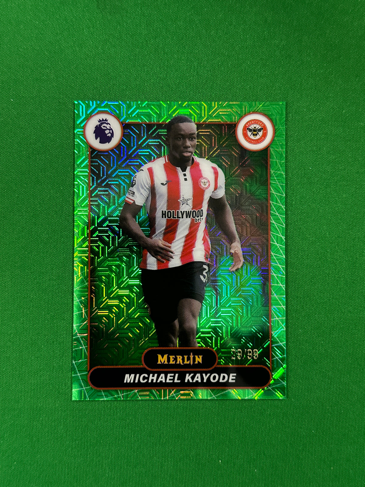 Michael Kayode Parallel Green Mojo 29/99 - 2026 Topps Merlin Premier League - front