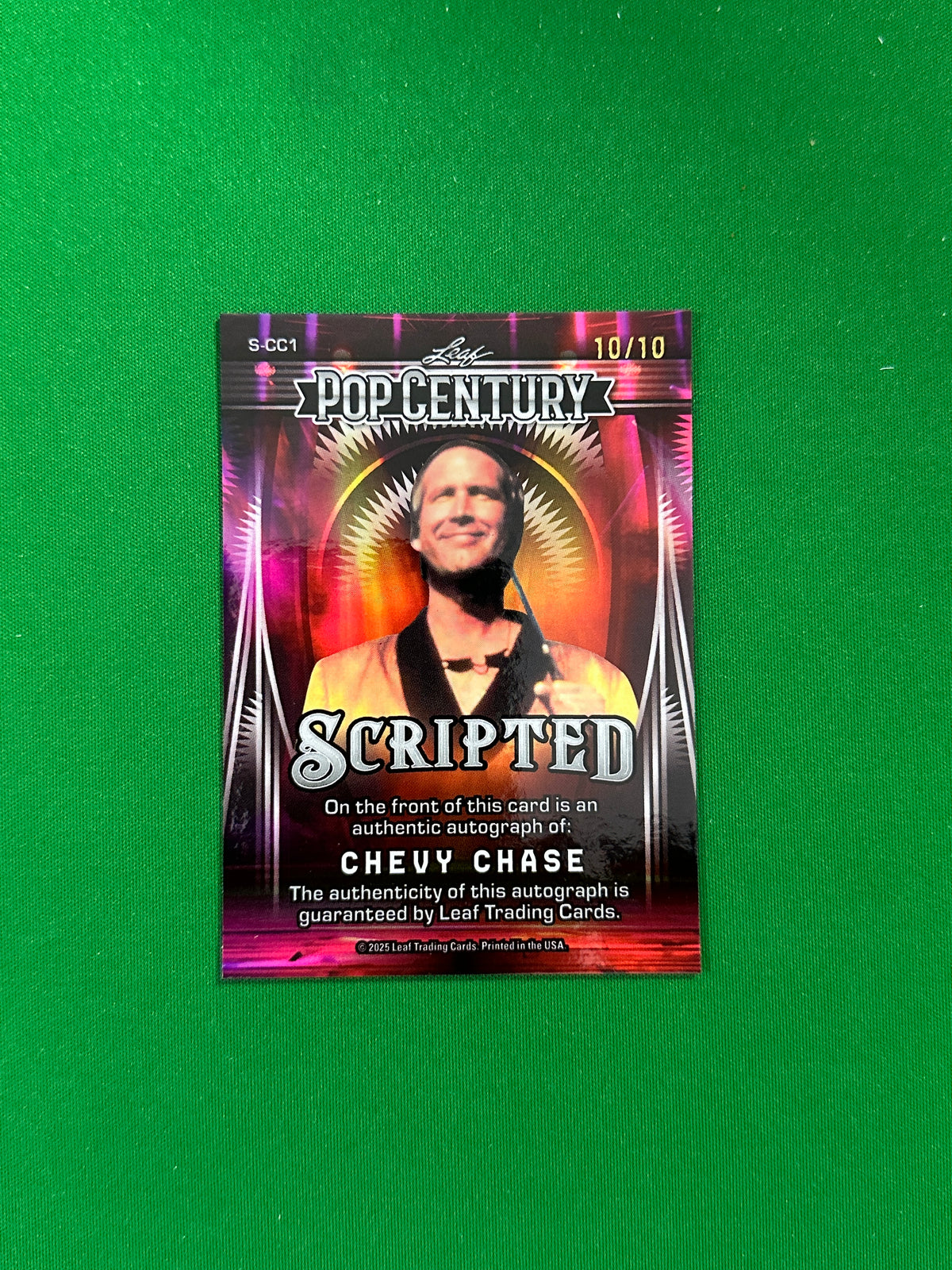Chevy Chase Scripted Autograph 10/10 - Leaf Pop Century 2025 - back