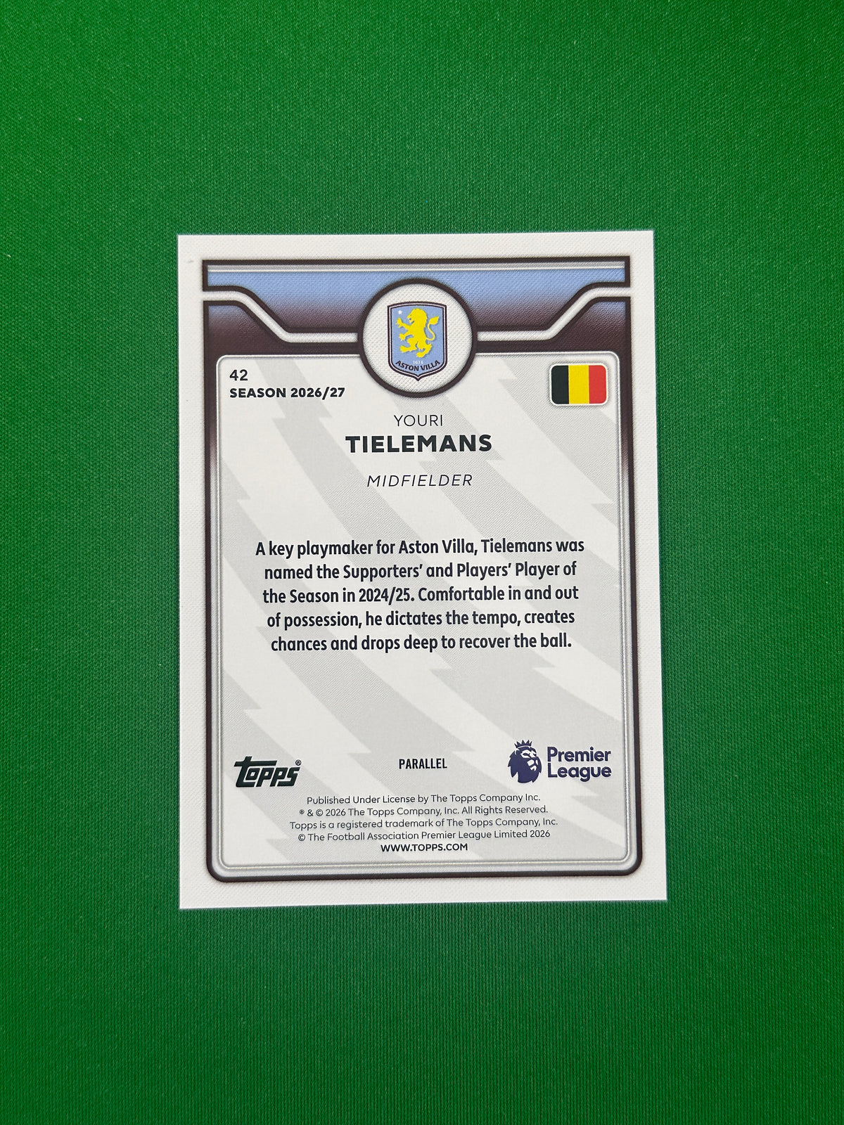 Youri Tielemans Blue 059/150 — back