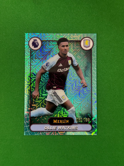 Ollie Watkins Parallel Aqua Mojo 062/199 - 2026 Topps Merlin Premier League - front