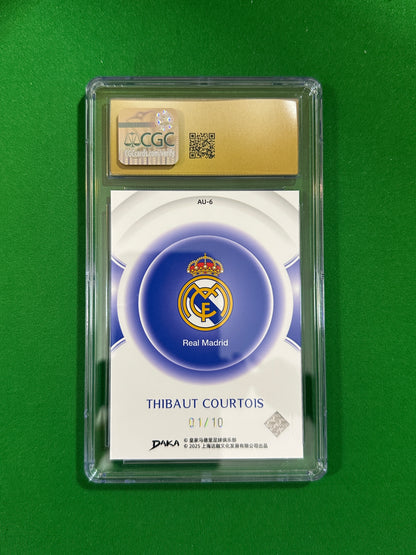 Thibaut Courtois Autograph Purple 01/10 - 2024-25 DAKA Real Madrid (CGC 10 Pristine) - back