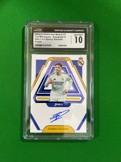 Federico Valverde On-Card Autograph Purple 04/09 - 2024-25 DAKA Real Madrid (CGC 10 Gem Mint) - front