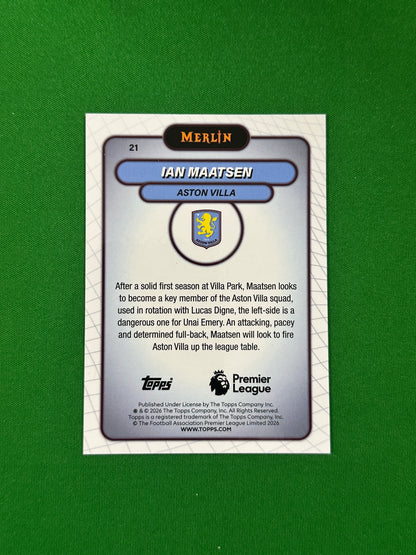 Ian Maatsen Parallel Blue Mojo 101/150 - 2026 Topps Merlin Premier League - back
