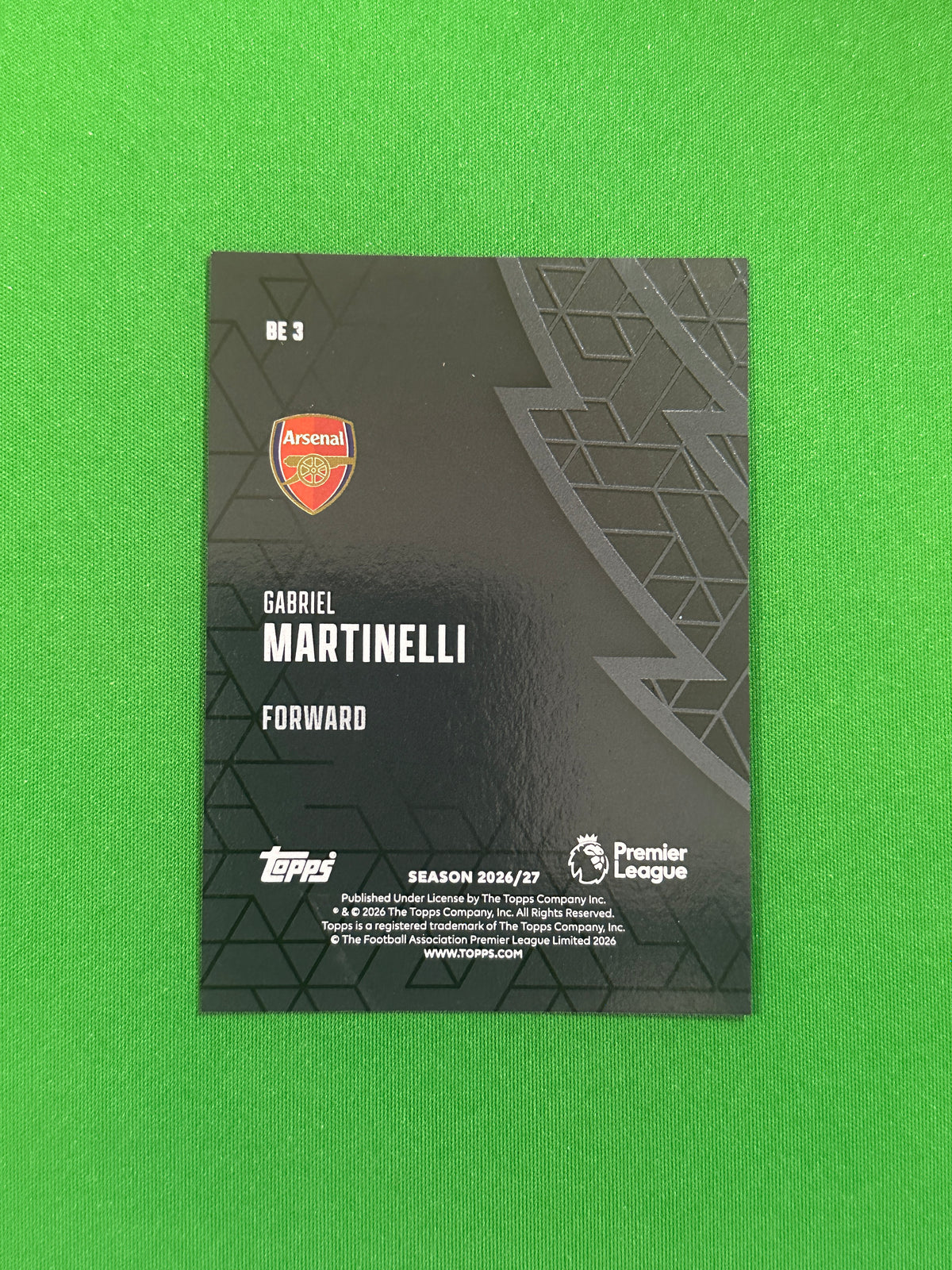 Gabriel Martinelli Black Edge — back