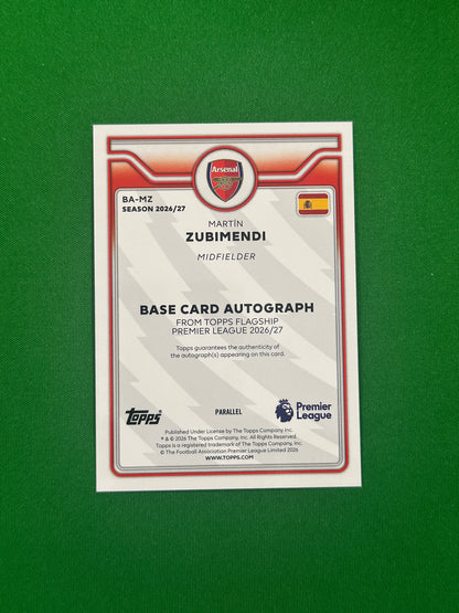Martín Zubimendi Autograph Green 04/99 — back