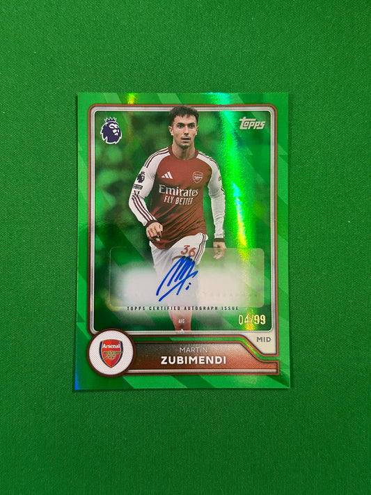 Martín Zubimendi Autograph Green 04/99 — front