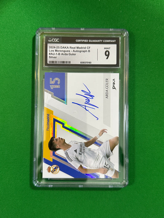 Arda Güler On-Card Autograph Silver 19/30 - 2024-25 DAKA Real Madrid (CGC 9 Mint) - front