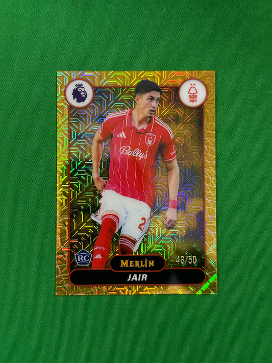 Jair Rookie Parallel Gold Mojo 48/50 - 2026 Topps Merlin Premier League - front