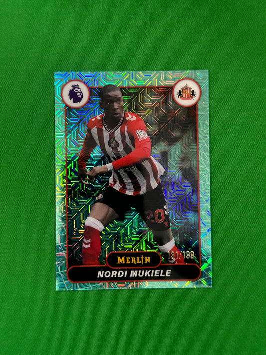 Nordi Mukiele Parallel Aqua Mojo 131/199 - 2026 Topps Merlin Premier League - front