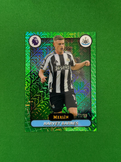 Harvey Barnes Parallel Green Mojo 71/99 - 2026 Topps Merlin Premier League - front