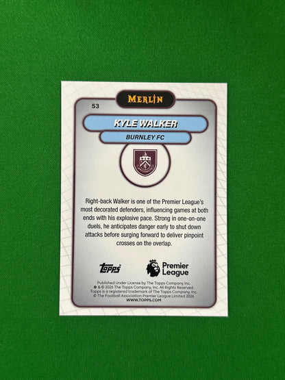 Kyle Walker Parallel Blue Refractor 076/150 - 2026 Topps Merlin Premier League - back