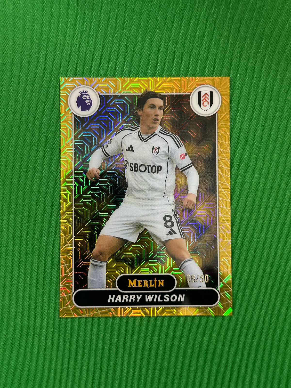 Harry Wilson Parallel Gold Mojo 06/50 - 2026 Topps Merlin Premier League - front