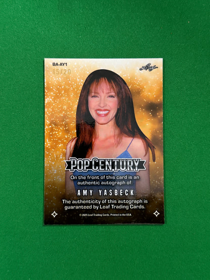 Amy Yasbeck Autograph 5/20 - Leaf Pop Century 2025 - back
