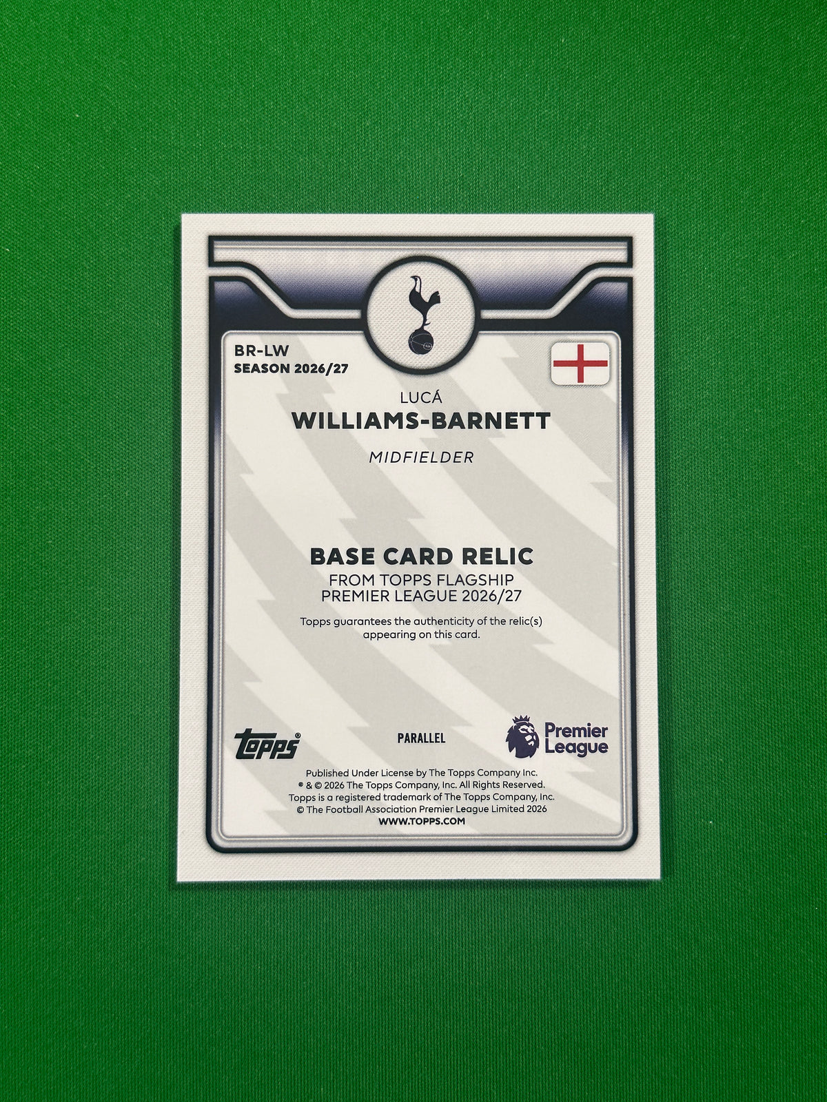 Lucá Williams-Barnett Relic Blue 076/150 — back