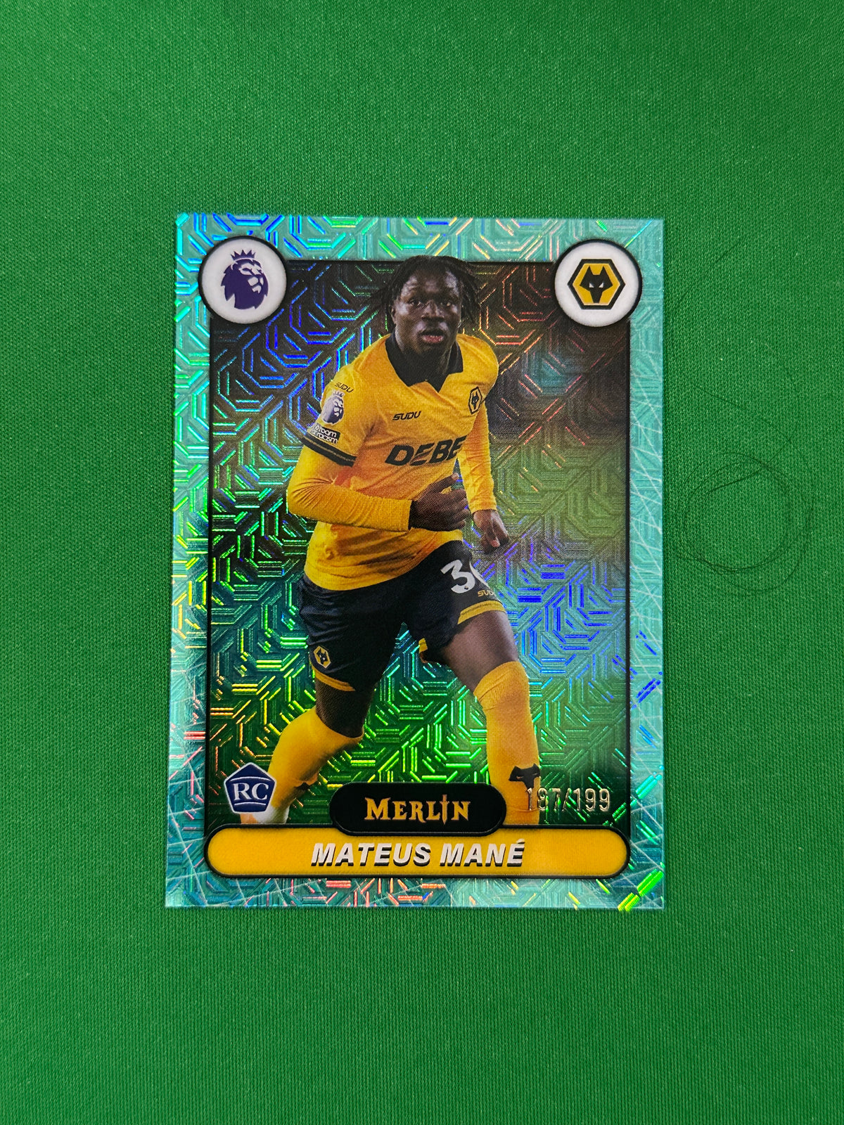 Mateus Mané Rookie Parallel Aqua Mojo 187/199 - 2026 Topps Merlin Premier League - front