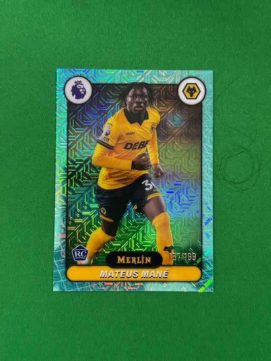 Mateus Mané Rookie Parallel Aqua Mojo 187/199 - 2026 Topps Merlin Premier League - front