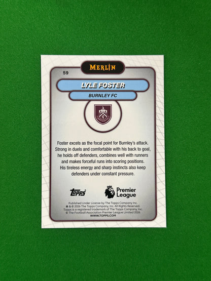 Lyle Foster Parallel Blue Mojo 048/150 - 2026 Topps Merlin Premier League - back
