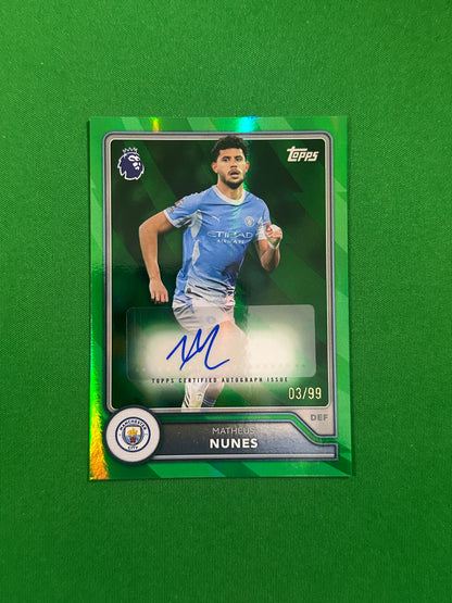 Matheus Nunes Autograph Green 03/99 — front