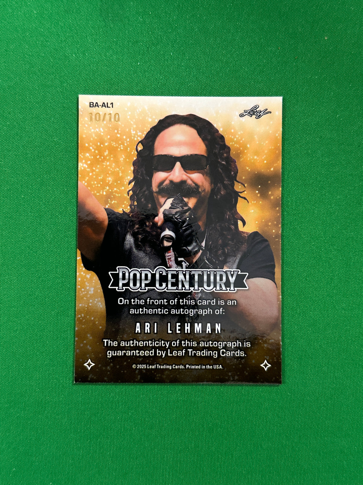 Ari Lehman Autograph 10/10 - Leaf Pop Century 2025 - back
