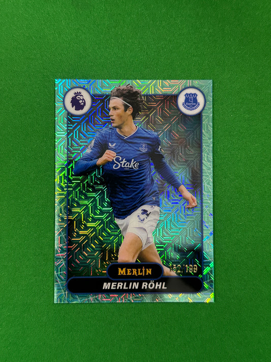 Merlin Röhl Parallel Aqua Mojo 152/199 - 2026 Topps Merlin Premier League - front