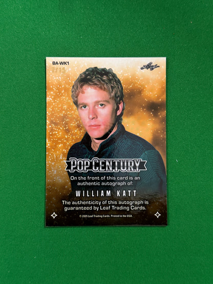 William Katt Autograph 7/15 - Leaf Pop Century 2025 - back